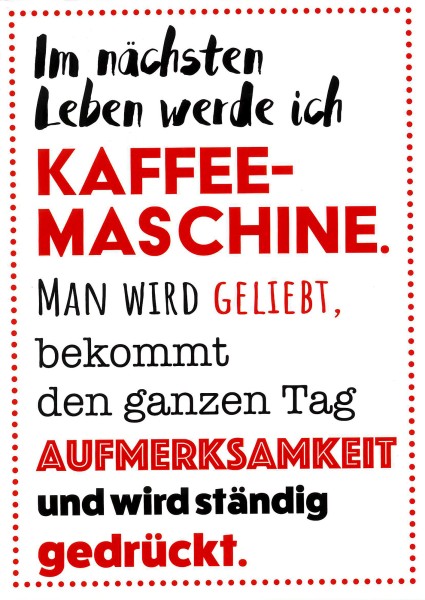 Postkarte 'Kaffeemaschine'