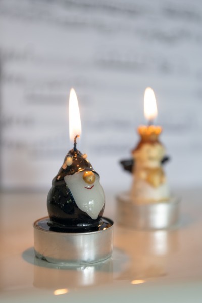 Kerze 'Wichtel' schwarz, H 6 cm, Ø 3,8 cm