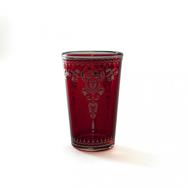 Teeglas "Marjana", rot, H 8,5 cm, Ø 5 cm