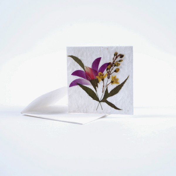 Grußkarte 'Blumen' klein, mit Umschlag, B 7 cm, H 7 cm