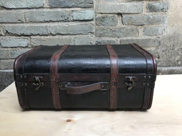 Kofferbox 'L', braun, rot, L 45 cm, B 31 cm, H 20 cm