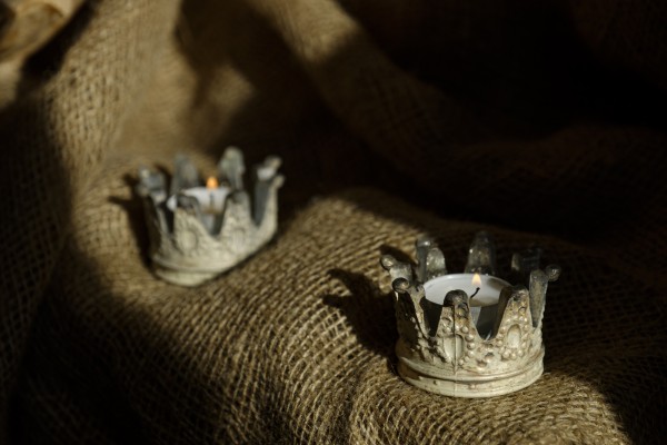 Teelicht 'Crown', aus Glas, Ø 6 cm, H 5 cm
