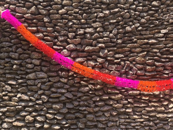 Papier-Girlande 'Schlange', pink, orange, rot, Ø 12 cm, L 250 cm
