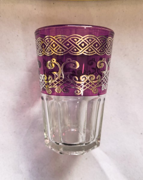 Teeglas 'Selsla' lila-silber, H 9 cm, Ø 5,5 cm