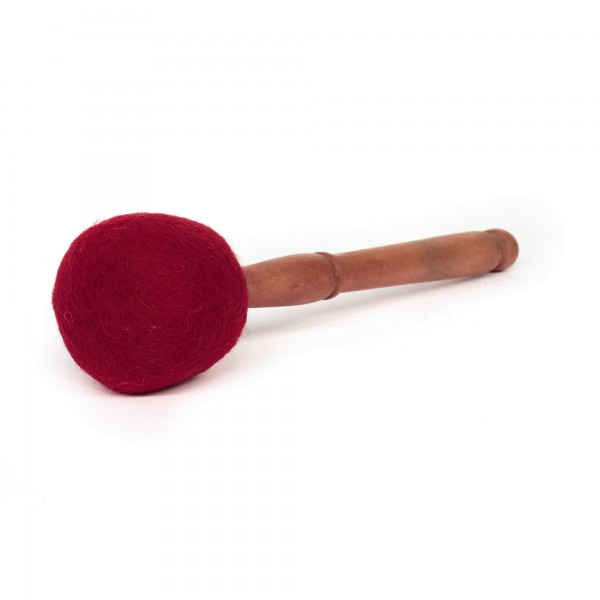 Gong 'Mallet', rot, braun, Ø 6,5 cm, H 28 cm