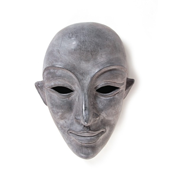 Terrakotta-Objekt 'Pentul-Maske', grau, H 40 cm, B 32 cm, T 15 cm