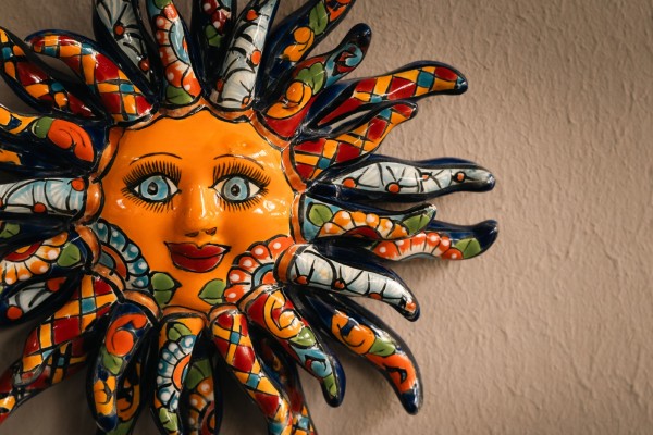 Keramik-Wandschmuck 'Sol Chico', multicolor, Ø 23 cm, L 4 cm