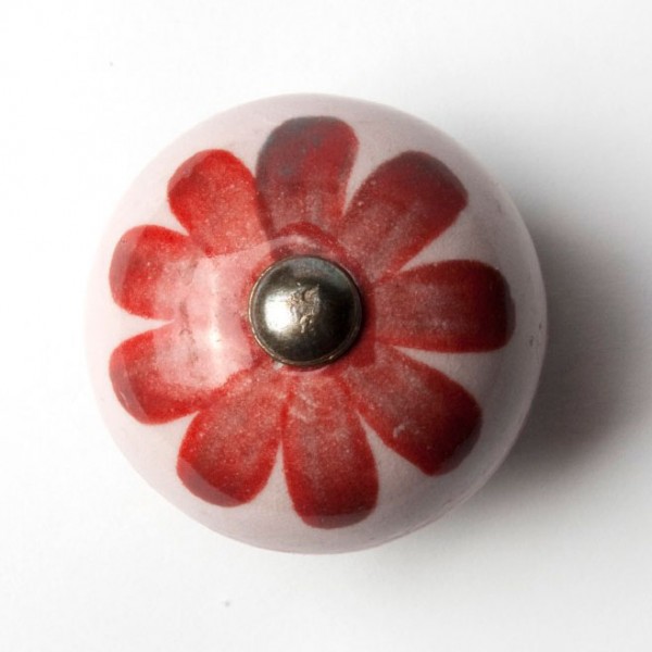 Türknauf rund, rot/rosa, Ø 3,5 cm