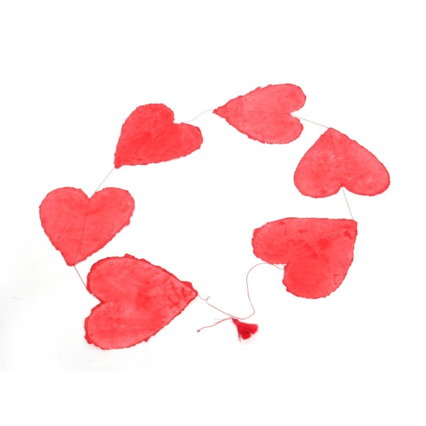 Girlande aus roten Herzen, L 160 cm