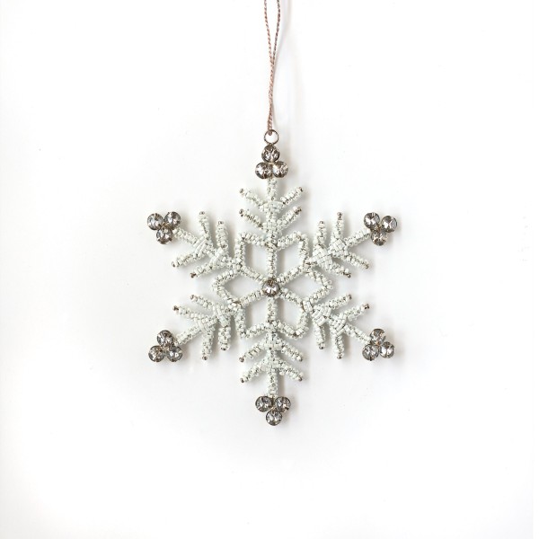 Ornament 'Schneeflocke', weiß, Ø 15 cm