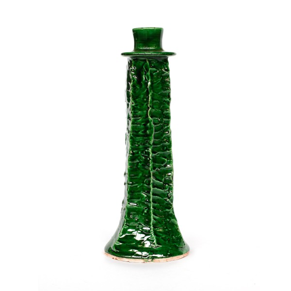 Keramik Kerzenständer L, grün, H 36 cm, Ø 12 cm