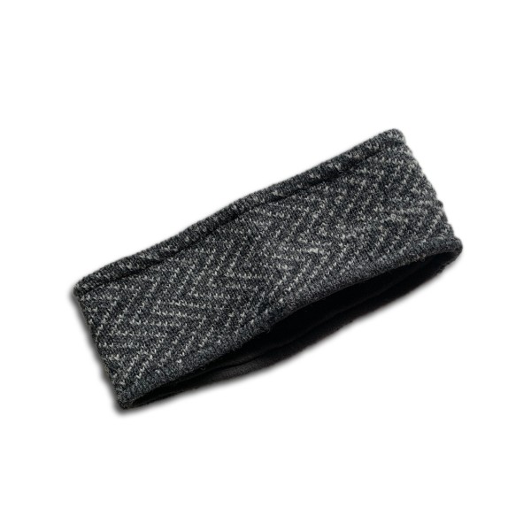 Stirnband 'Zickzack' aus Wolle, grau, H 9 cm, B 27 cm