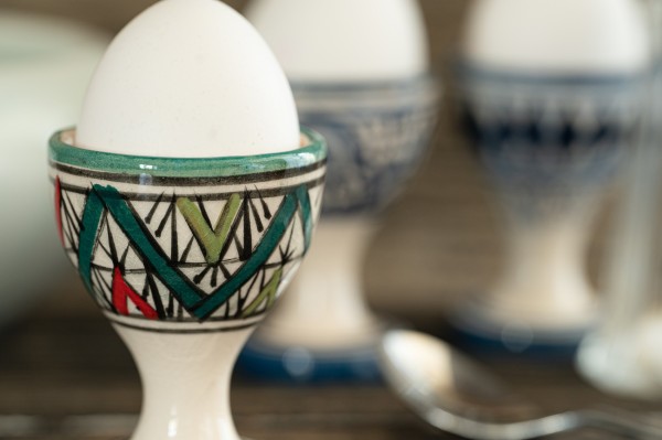 Keramik-Eierbecher, grün, multicolor, H 7 cm, Ø 5 cm