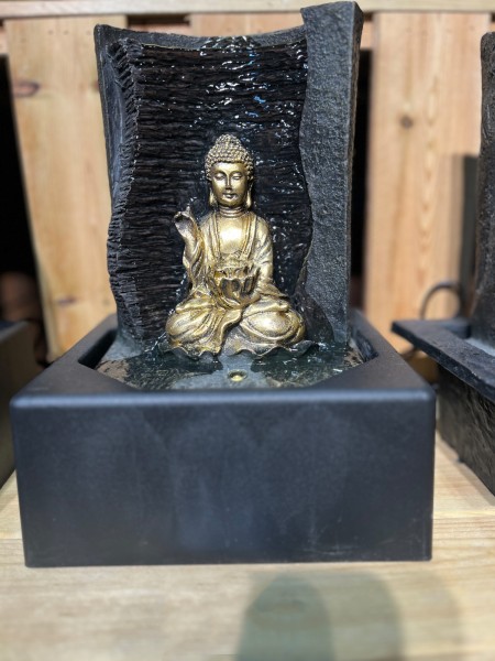 Indoor Wasserspiel 'Golden Buddha', H 26 cm, B 17 cm, L 19 cm