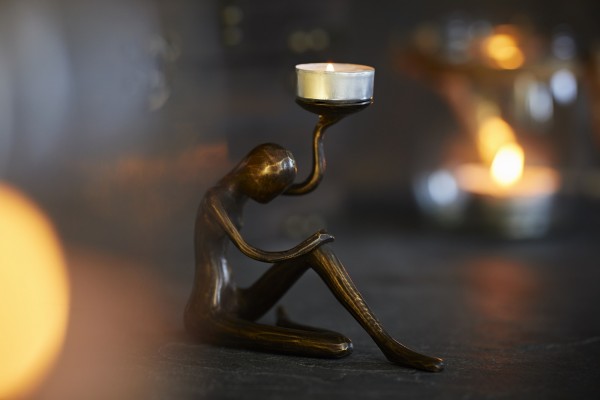 Teelichthalter 'Ballerina', Bronze, H 13,5 cm, T 7 cm, B 13 cm