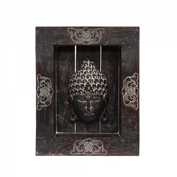Buddha Maske im Rahmen 45x56cm S16 PSM, , T 45 cm, B 56 cm, H 11 cm