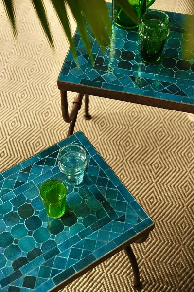 Mosaiktisch 'Vert emeraude Koora' S, B 40 cm, T 30 cm, H 36 cm