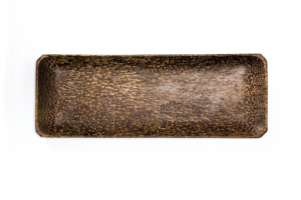 Tablett Kokos rechteckig, natur, T 40 cm, B 14 cm, H 2,5 cm