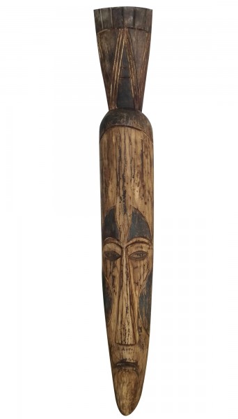 Maske 'Africa' mit Hut, natur, H 102 cm, B 13 cm, T 7 cm