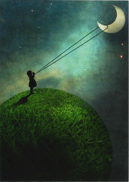 Postkarte 'Chasing the moon'