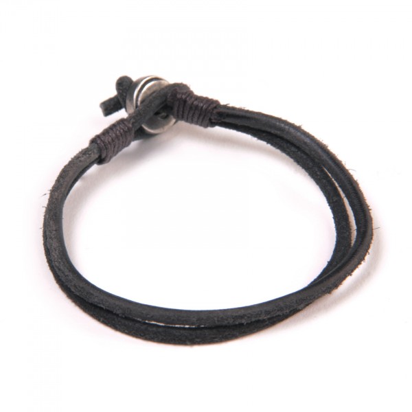 Armband 'Levin', aus Leder, schwarz