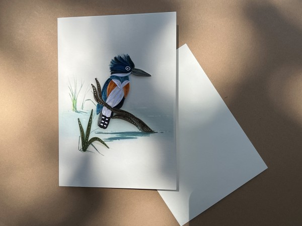 Grußkarte 'Eisvogel', B 12,7 cm, H 17,8 cm