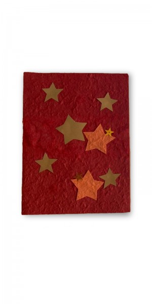 Grußkarte Sterne, rot, T 17 cm, B 12 cm, H cm