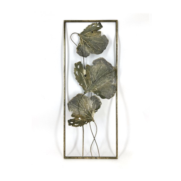 Wandpanel 'Lotusblatt', antik gold, H 91,5 cm, B 35,5 cm, L 5 cm