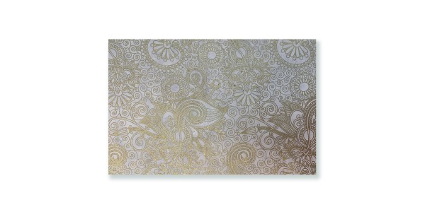 Geschenkpapier floral silber-gold, B 76 cm, L 51 cm