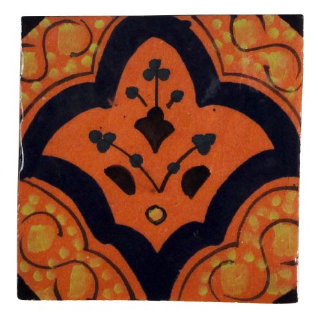 Fliese "eglisè orange", schwarz/orange, L 10 cm, B 10 cm, H 1 cm