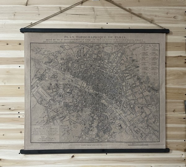 Rollbild 'Plan de Paris', B 108 cm, H 91 cm