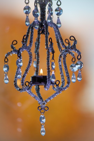Teelichthalter hängend 'Kronleuchter', Ø 14 cm, L 50 cm