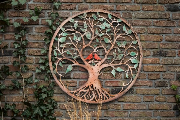 Wandbild 'Baum des Lebens', aus Metall, Ø 80 cm