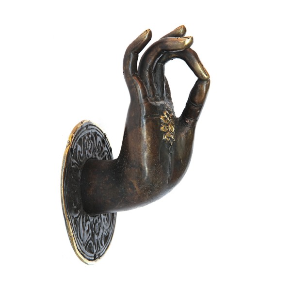 Hand 'Mudra' rechts, aus Messing, H 18 cm, B 11 cm, L 11 cm