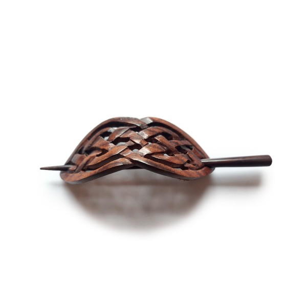 Haarklammer 'Celtic' aus Holz, B 13 cm, T 4 cm, H 3 cm