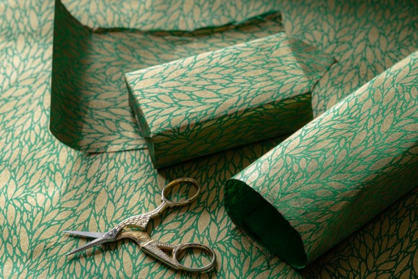 Geschenkpapier 'Busch', braun, grün, B 76 cm, L 51 cm