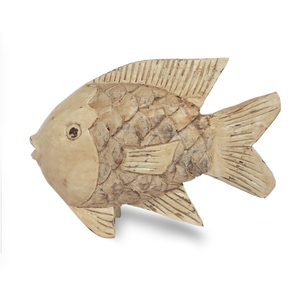 Holz-Skulptur 'Fisch', B 39 cm, H 27 cm, T 15 cm