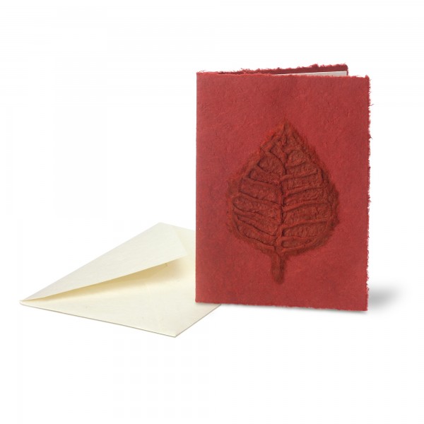 Grußkarte 'Bodhi Red', rot, B 12 cm, H 17cm