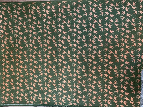 Geschenkpapier 'Schwalben' grün-braun, B 76 cm, L 51 cm