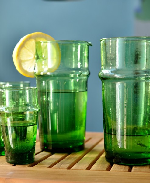 Glasreihe 'Beldi' Glas, grün, Ø 4,7 cm, H 6,5 cm