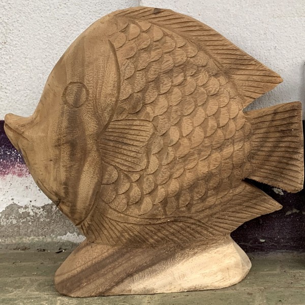 Massivholz-Figur 'Fisch', natur, H 26 cm, B 28 cm, L 7 cm