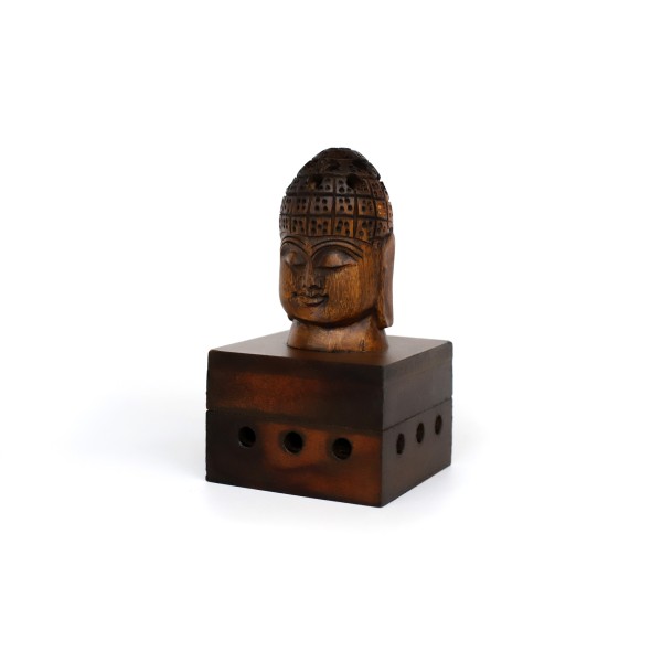 Räucherkegel-Halter 'Buddha-Kopf', H 15 cm, B 7 cm, T 7 cm