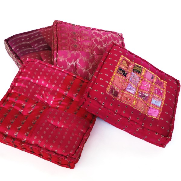 Sitzkissen 'Sari', Rot- bis Lilatöne, B 50 cm, L 50 cm, H 10 cm
