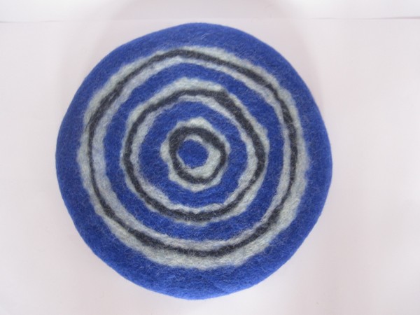 Filz-Untersetzer, blautöne, Ø 24 cm, H 3 cm