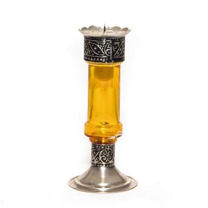 Kerzenhalter aus Marokko "gelb", H 14 cm