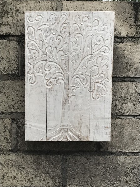 Panel 'Baum des Lebens', weiß, B 40 cm, H 60 cm