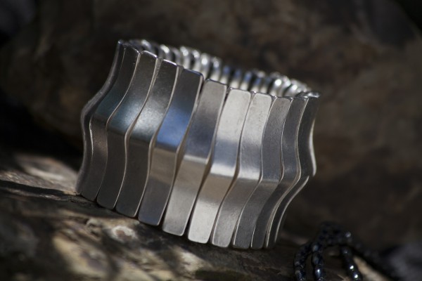 Armband, Zamak-Legierung, silber, B 5 cm, L 8,5 cm