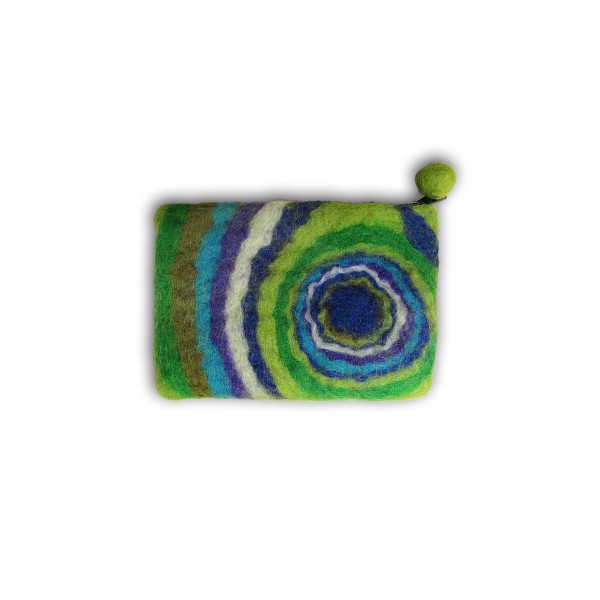 Filz-Etui 'Spirale', grün-blau, B 16 cm, H 10 cm