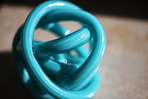 Glasknoten 'Sorrel', blau, Ø 9 cm