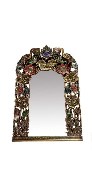 Spiegelrahmen 'Blüten', 'Chamchuriholz', gold, B 58 cm, H 89 cm
